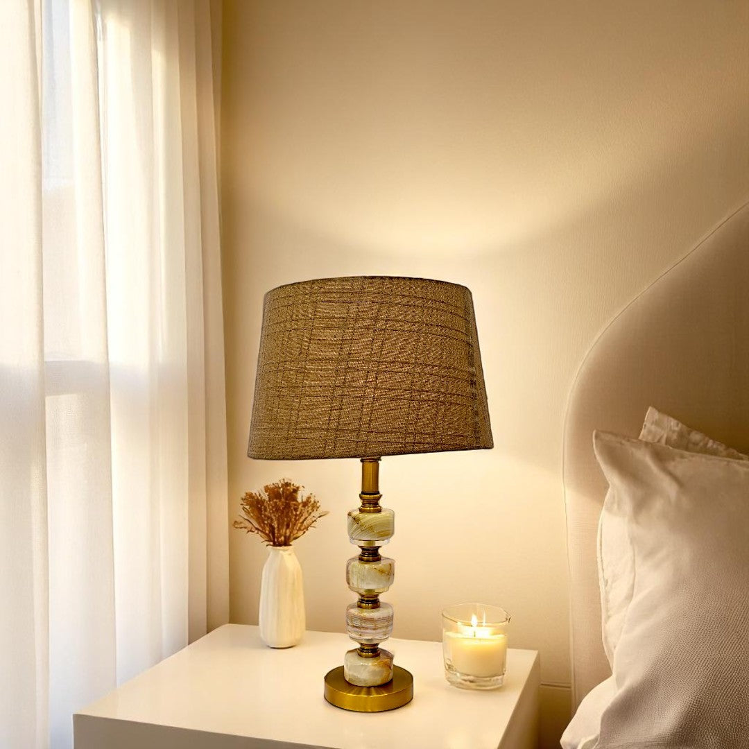 Tallis Vintage Brass Side Lamp